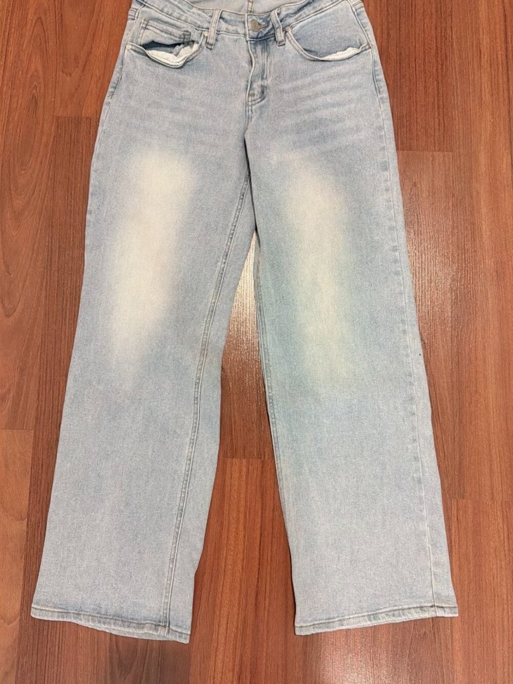 RISE Supply Co. Light Wash Wide Leg Jeans Size S Stretch Denim